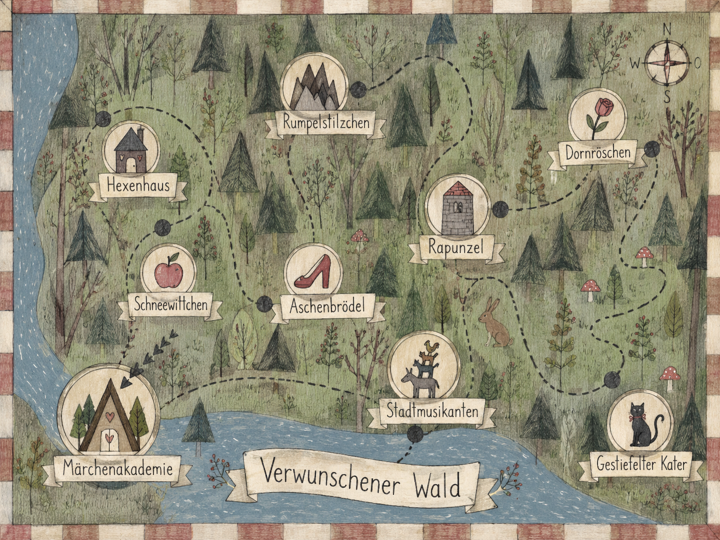 Märchenkarte vom verwunschenen Wald